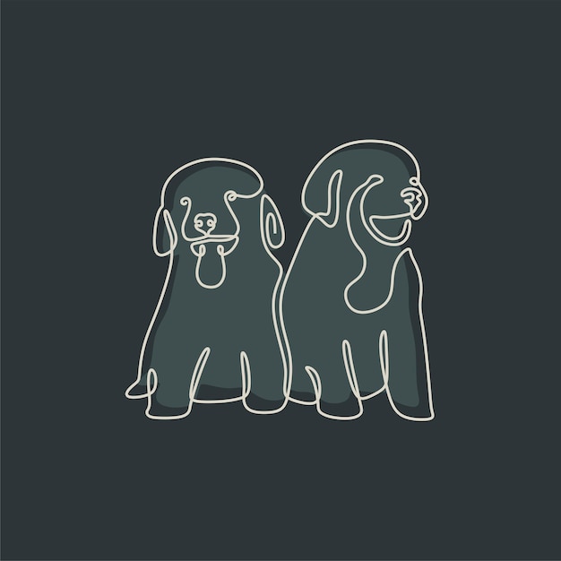 A drawing of two dogs with the word labrador on the front.