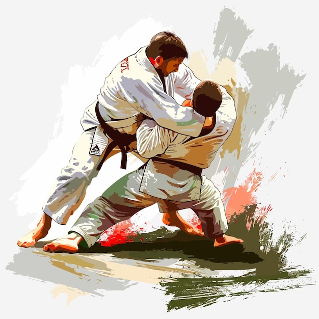 a drawing of two men fighting with one wearing a number 8