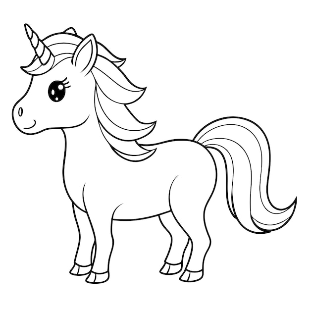 a drawing of a unicorn vector design