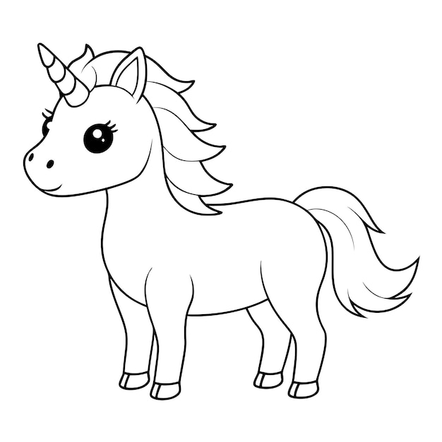 a drawing of a unicorn vector design