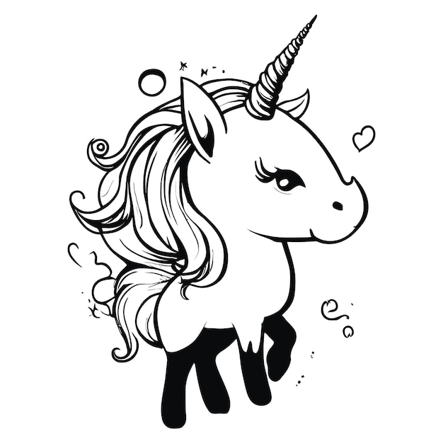 a drawing of a unicorn with the words unicorn on it