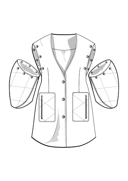 Vector a drawing of a vest with wings and wings