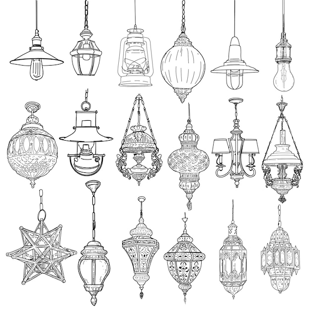 Drawing of vintage Lamp