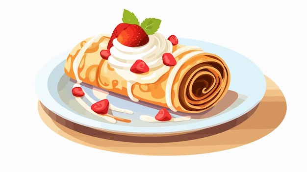 Vector a drawing of a waffle with a strawberry on it