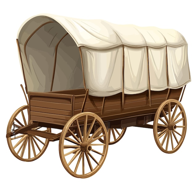 Vector a drawing of a wagon with a white cover and the word quot the name quot on it