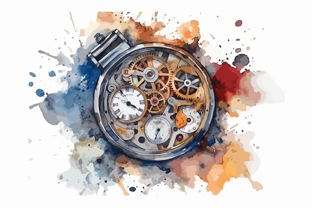 Vector a drawing of a watch with the time as 4 00