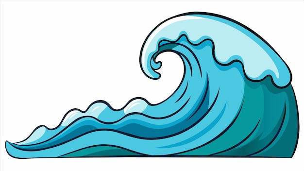 a drawing of a wave that is blue and green