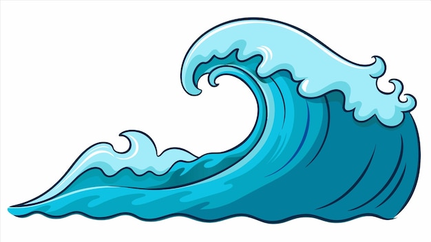 Vector a drawing of a wave with a blue water splash