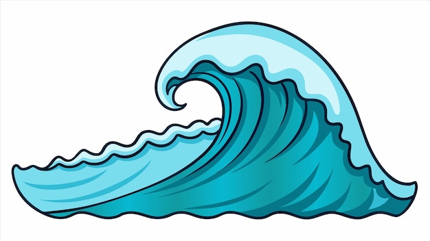 a drawing of a wave with a drawing of a wave on it