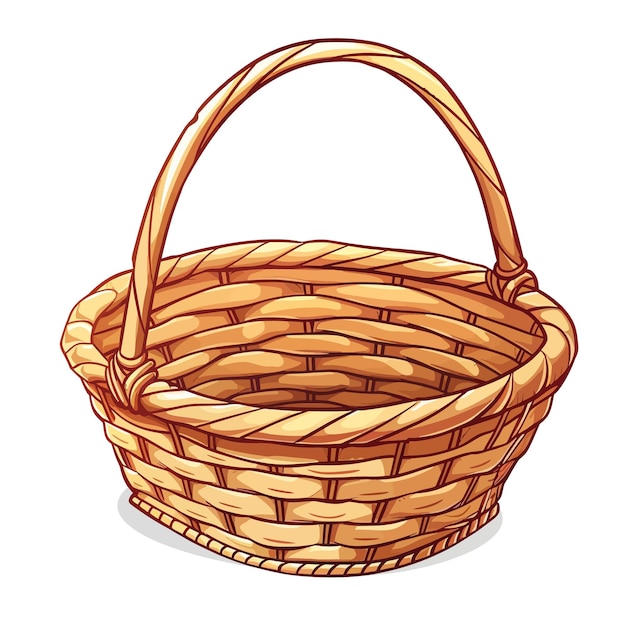 a drawing of a wicker basket with a basket on it