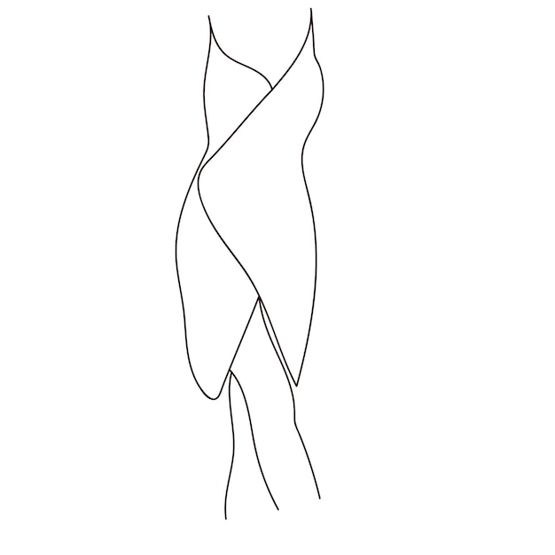 a drawing of a woman with a long dress on it