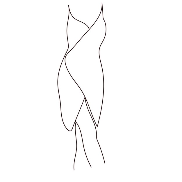 Vector a drawing of a woman with a long dress on it