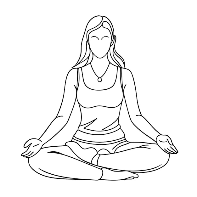 Vector a drawing of a woman in a yoga pose