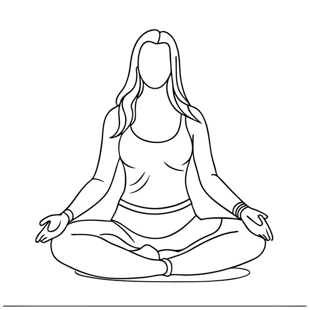 Vector a drawing of a woman in a yoga pose