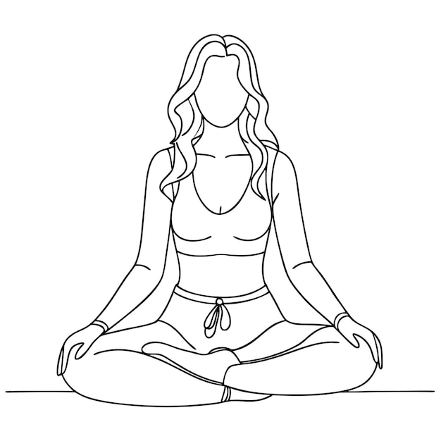 Vector a drawing of a woman in a yoga pose