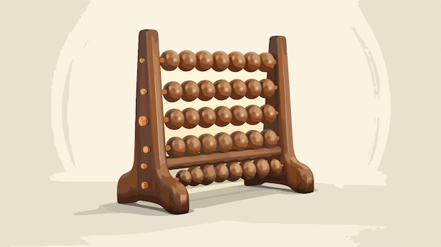 a drawing of a wooden abacus with a brown background