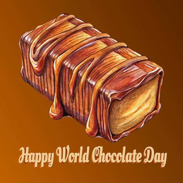 a drawing of a wooden box that says happy world chocolate