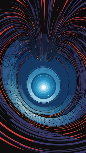 Vector a drawing of wormhole cartoon artwork illustration vector