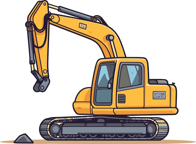 Vector a drawing of a yellow excavator that says  vader