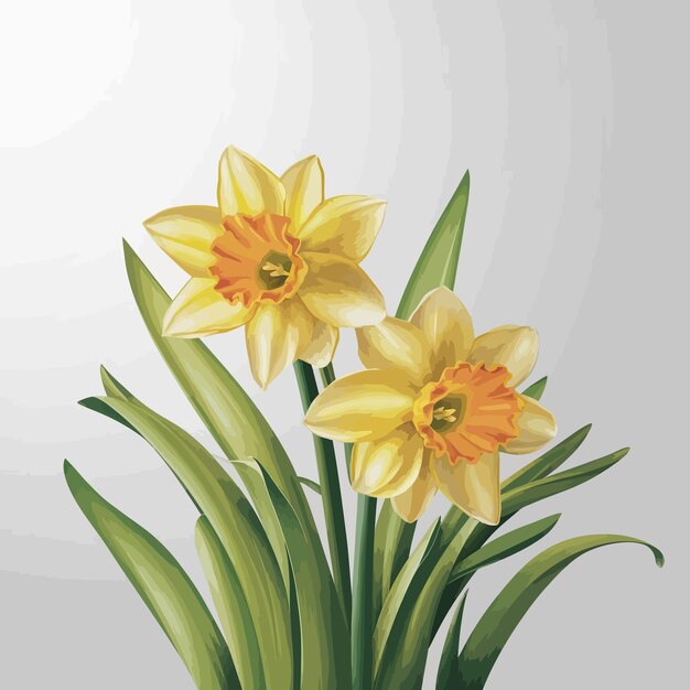 Vector a drawing of yellow flowers with the words  spring  on the bottom