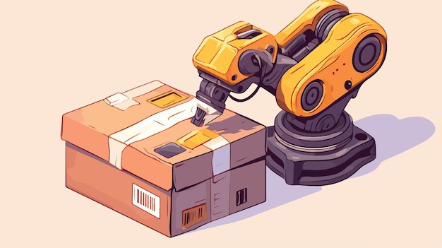 a drawing of a yellow machine that has the number 1 on it