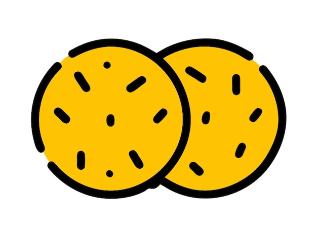 Vector a drawing of a yellow slice of bread with holes in it