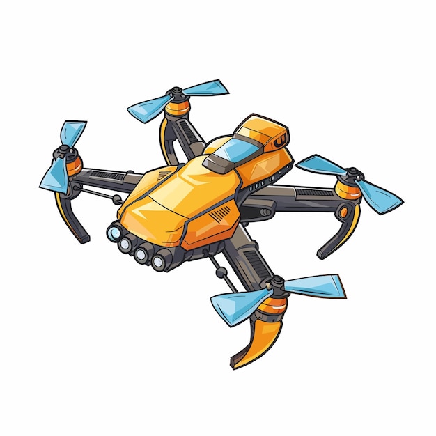 a drawing of a yellow toy plane with a blue and black tail