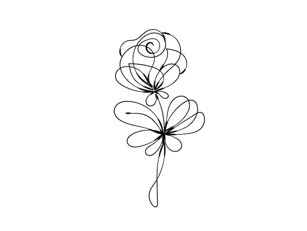 drawn flat design simple flower outline