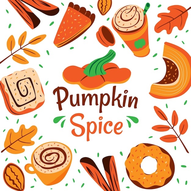 Drawn pumpkin spice illustration