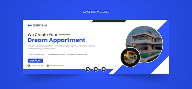 Dream apartment real estate facebook cover design