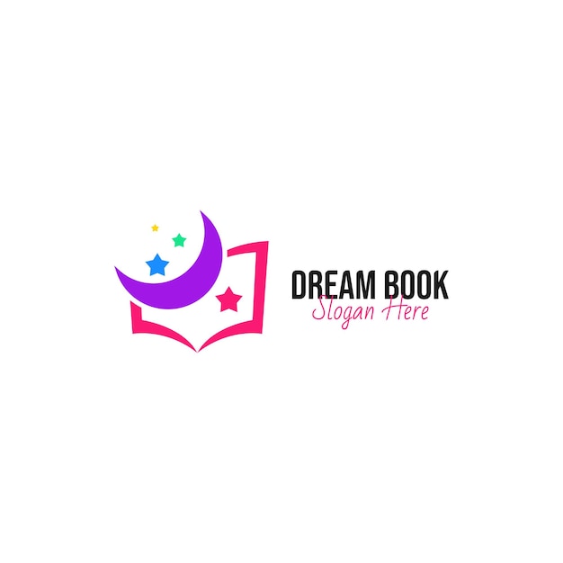 Dream book logo with star and moon