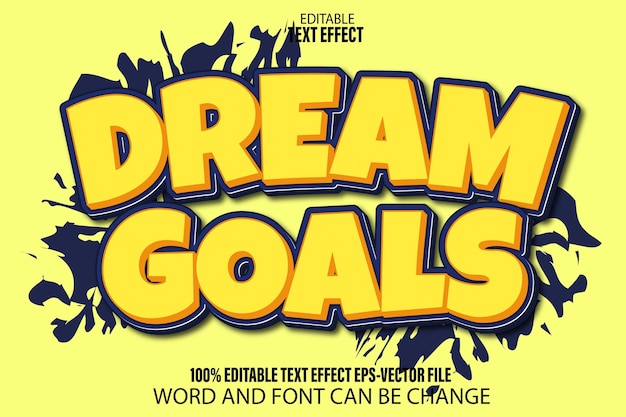 Dream Goals Editable Text Effect Flat Gradient Style