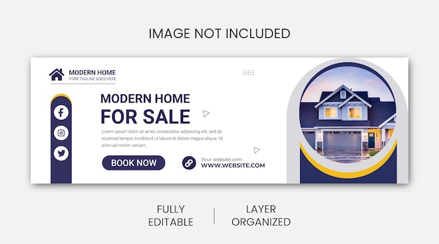 Dream home for sale real estate facebook timeline cover template