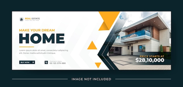 Dream home for sale social media cover banner template