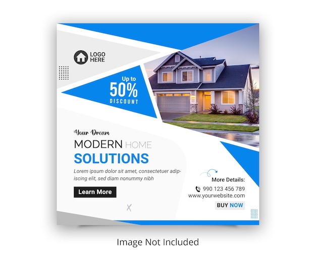 Dream House Services Social Media Post Banner Design Template