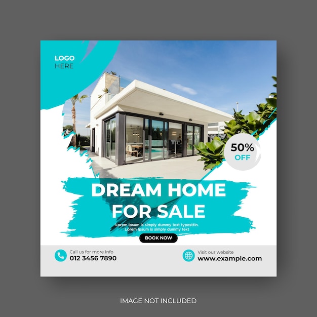 Dream house social media post design template for sale Instagram