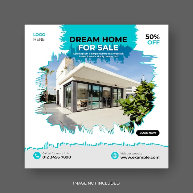 Dream house social media post design template for sale Instagram