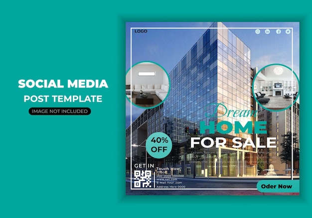 Vector dream house social media post design template