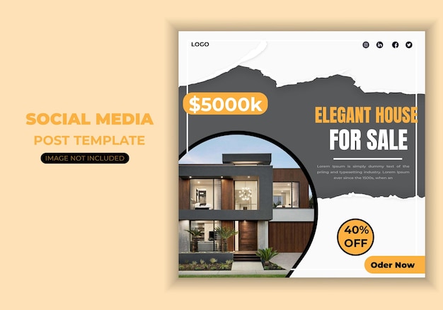 Vector dream house social media post design template