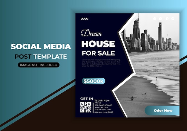 Vector dream house social media post design template