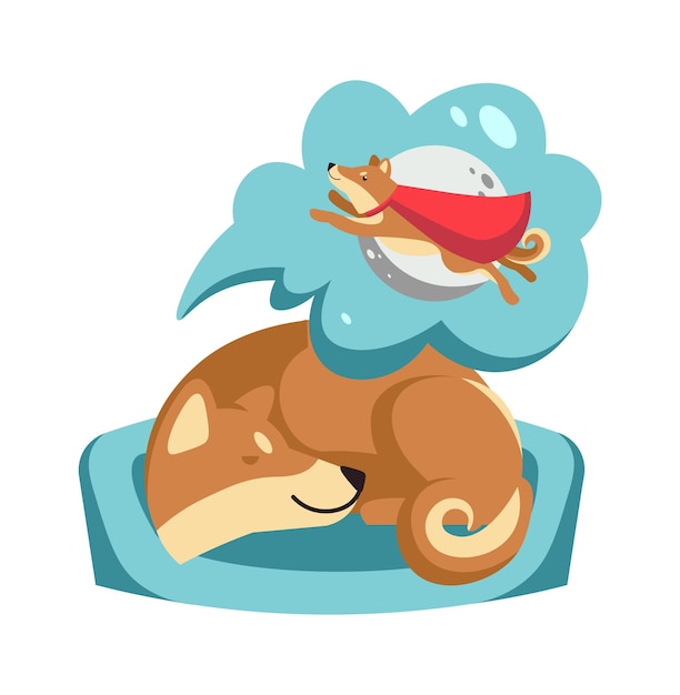 Dreaming dog Animal icon Vector illustration