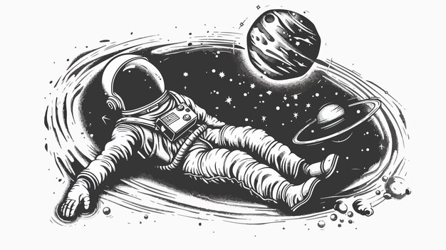 Vector dreaming to explore space handdrawn vector isolated