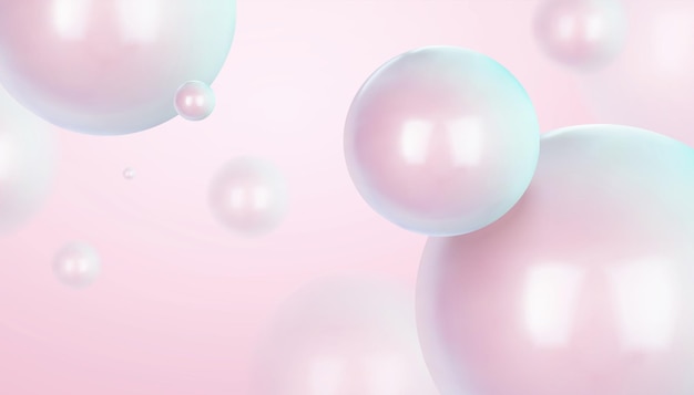 Dreamy glossy sphere floating in the air, 3d illustration