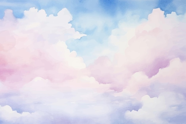 Dreamy pastel cloudscape painting