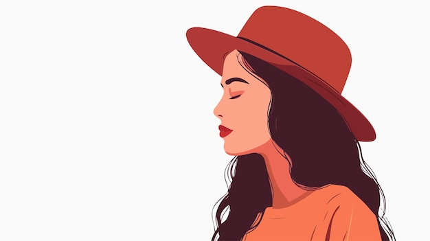 Dreamy Young Woman in Stylish Hat Contemplating Bright Future Ahead