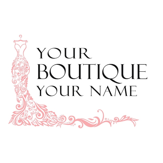 Dress Bridal Boutique Logo Template Illustration Vector Design