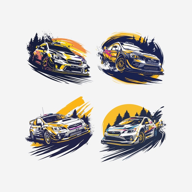 drift car vector logo illustration