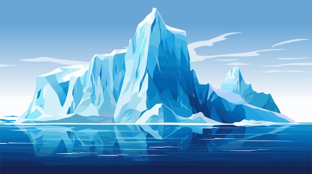 Drifting icebergs Antarctic rocks panorama Arctic glacier landscape Northern waters with floating ice pieces Global warming Frozen chunks melting Cold ocean