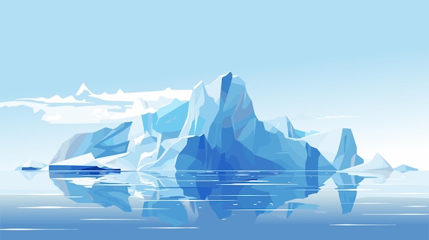 Drifting icebergs Antarctic rocks panorama Arctic glacier landscape Northern waters with floating ice pieces Global warming Frozen chunks melting Cold ocean