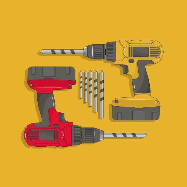 Drill tool in vector drawing